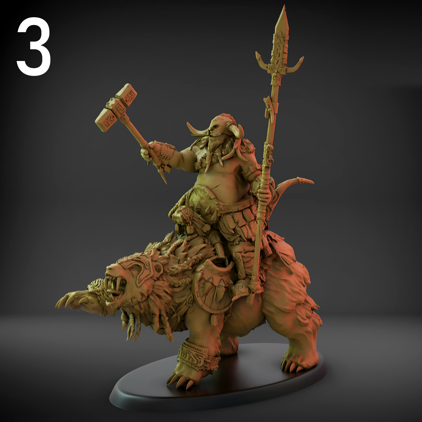 Bjorn Rider Leader Set (90mm Oval Base)