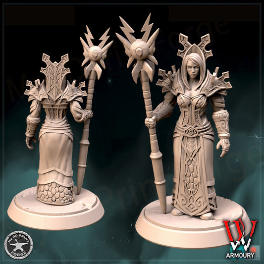 Female Human Mage Tier 1 Staff 25mm Base Tabletop Wargaming Miniature