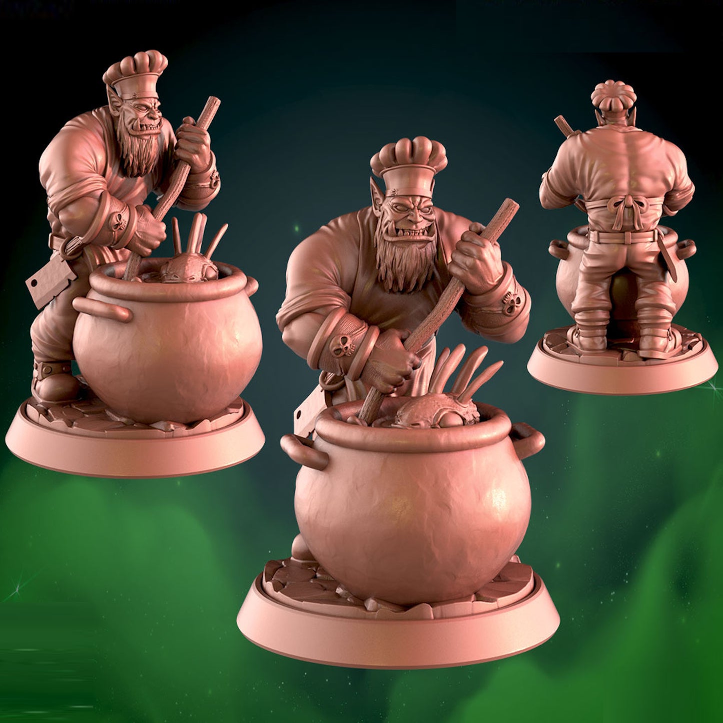 Orc Chef Cooking 25mm Base