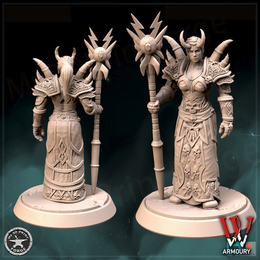 Female Human Warlock Tier 1 Staff 25mm Base Tabletop Wargaming Miniature