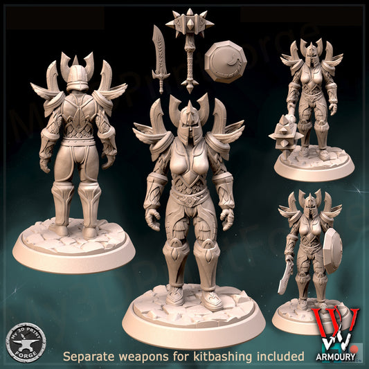 Female Human Paladin Tier 1 25mm Base Tabletop Wargaming Miniatures