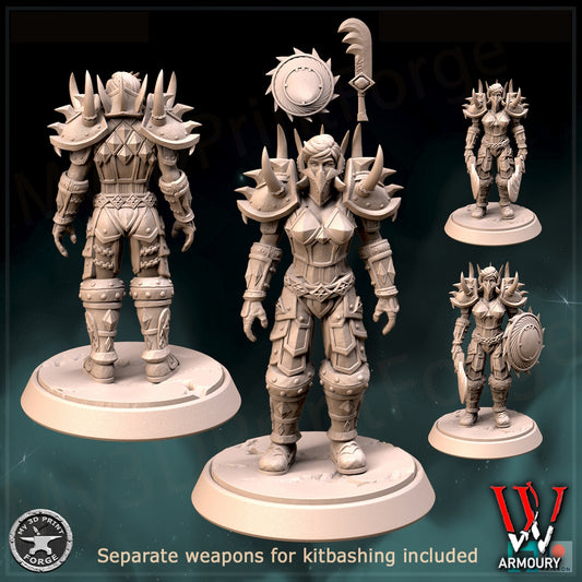 Female Human Warrior Tier 1 25mm Base Tabletop Wargaming Miniature