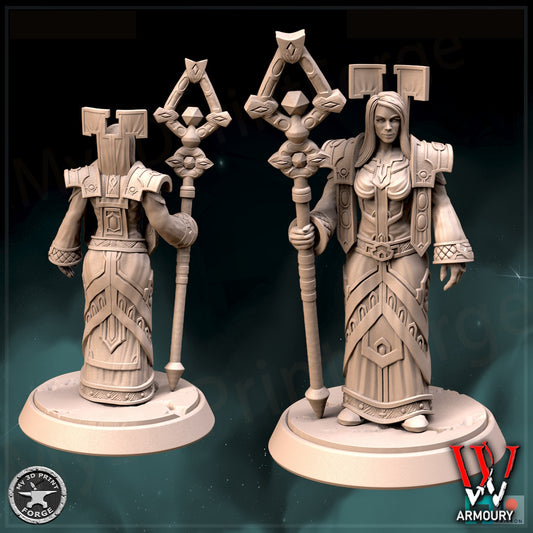 Female Human Priest Staff Tier 1 25mm Base Tabletop Wargaming Miniature