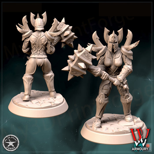 Female Human Paladin Tier 1 Attack 25mm Base Tabletop Wargaming Miniatures