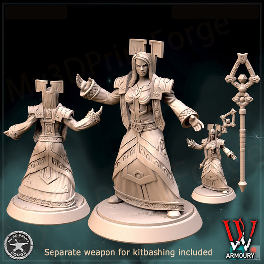 Female Human Priest Attack Tier 1 25mm Base Tabletop Wargaming Miniature