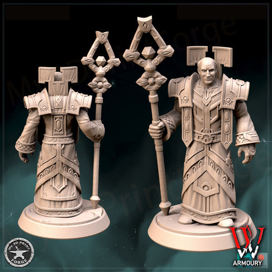 Human Priest Tier 1 Staff 25mm Base Tabletop Wargaming Miniature