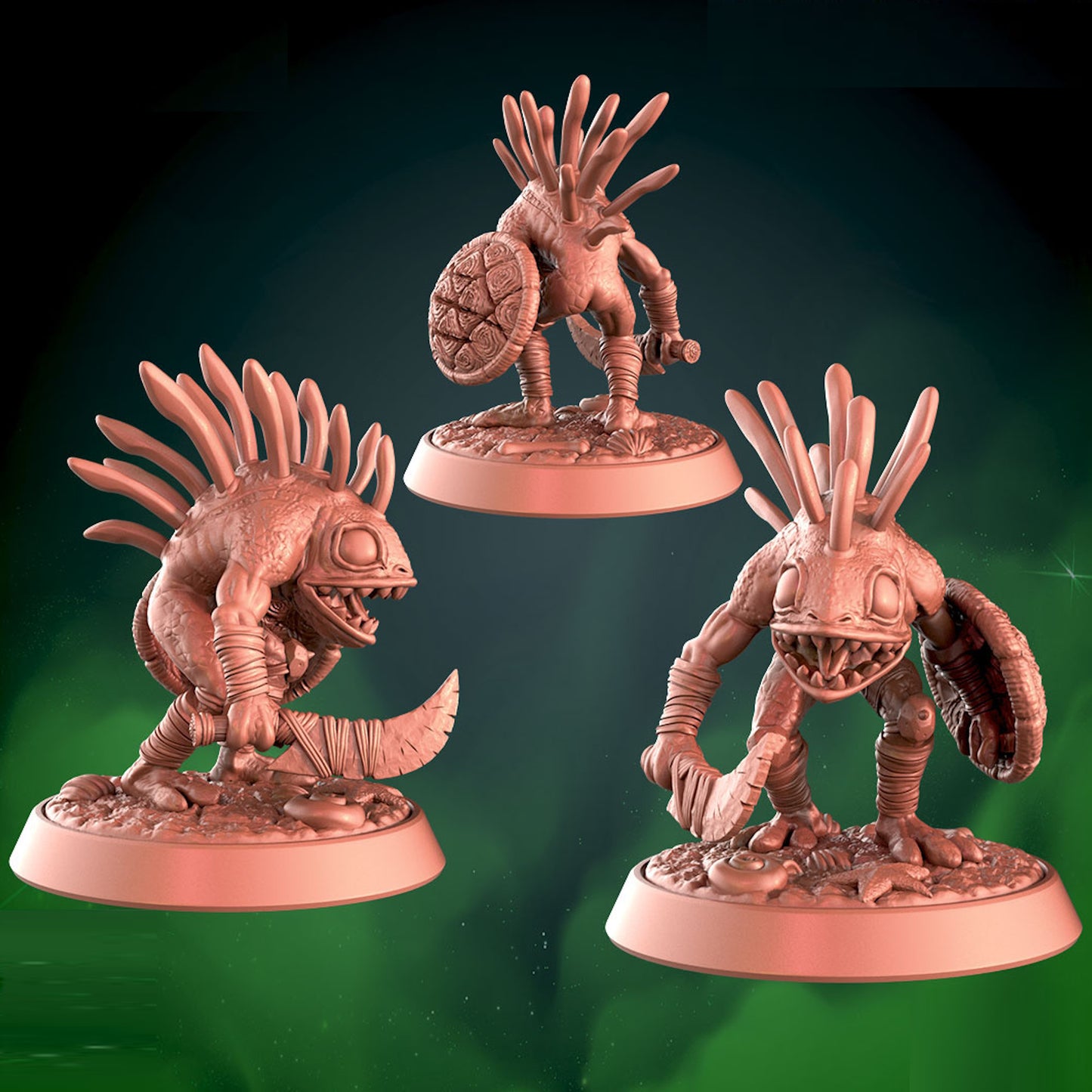 Murloc Sword and Shield Attack 25mm Base