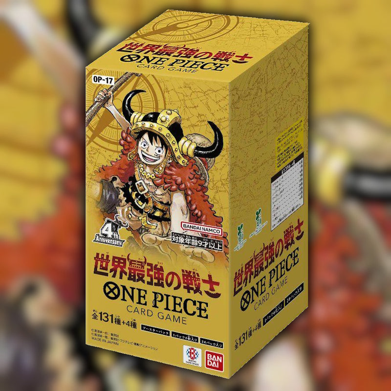 One Piece OP-17 The World's Strongest Warriors Japanese Booster Box - factory sealed front artwork