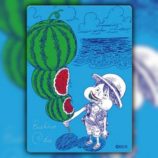 One Piece NatsuComi 2026 Luffy Metakira Promo Card - Eiichiro Oda watermelon summer artwork